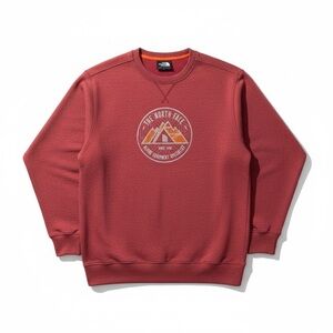 The North Face Men's Crewneck Sweatshirt in Rust Red